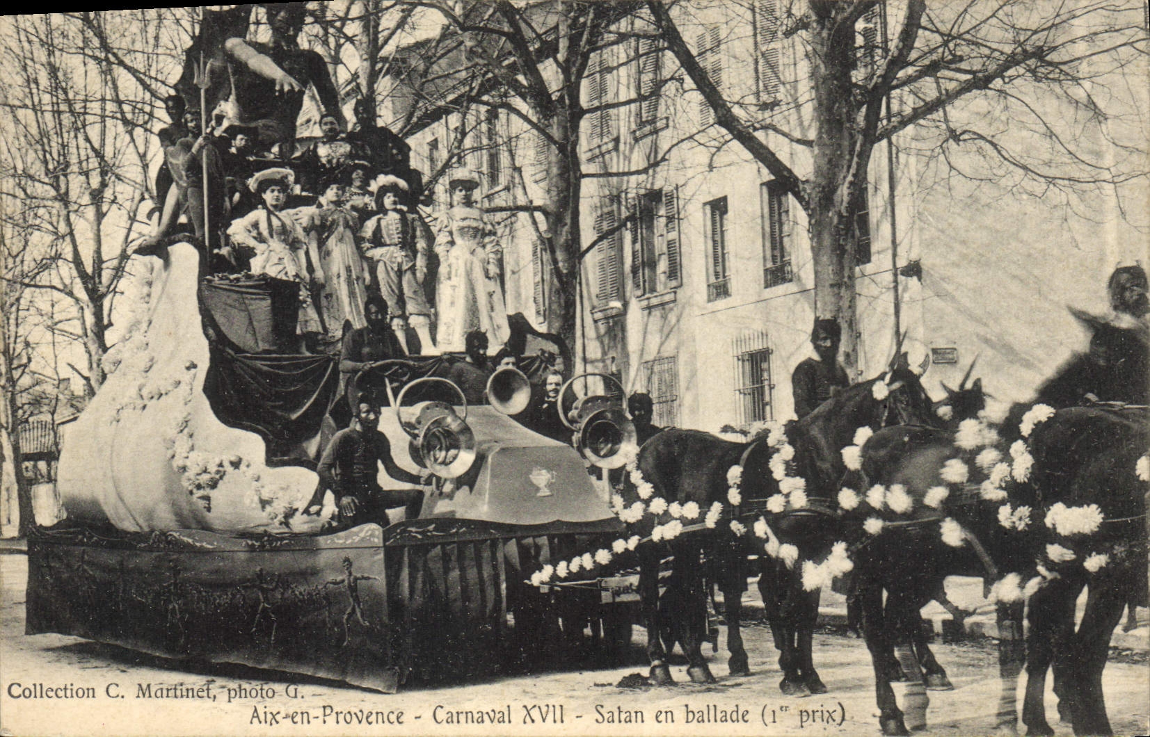 VINTAGE POSTCARD Aix in Provence Carnival Satan in ballade devil