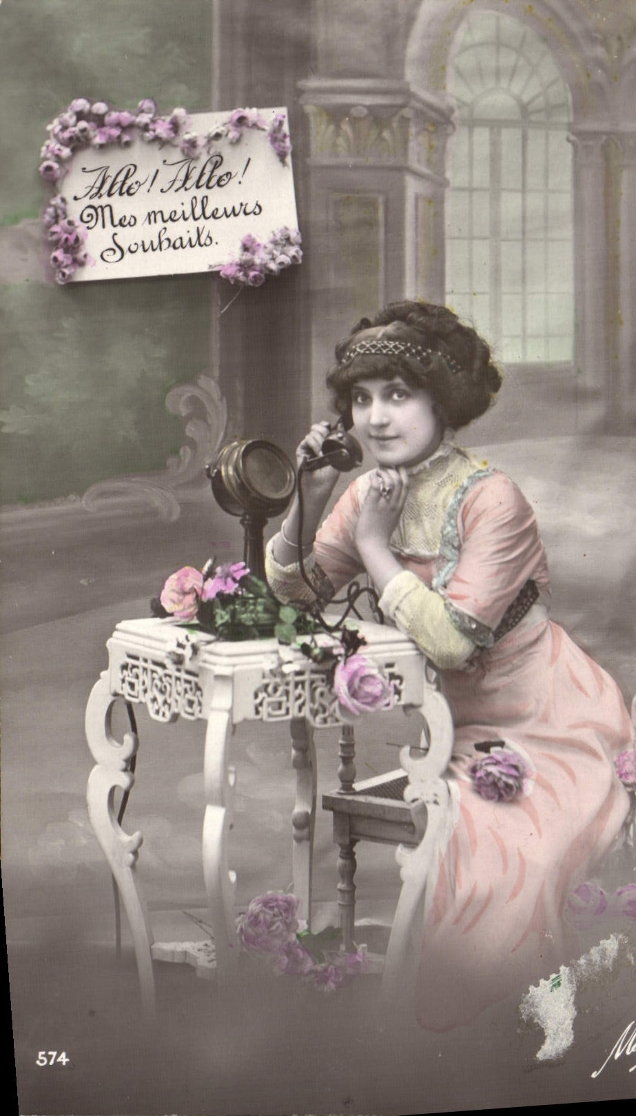 CPA Telephone Fantaisie Femme