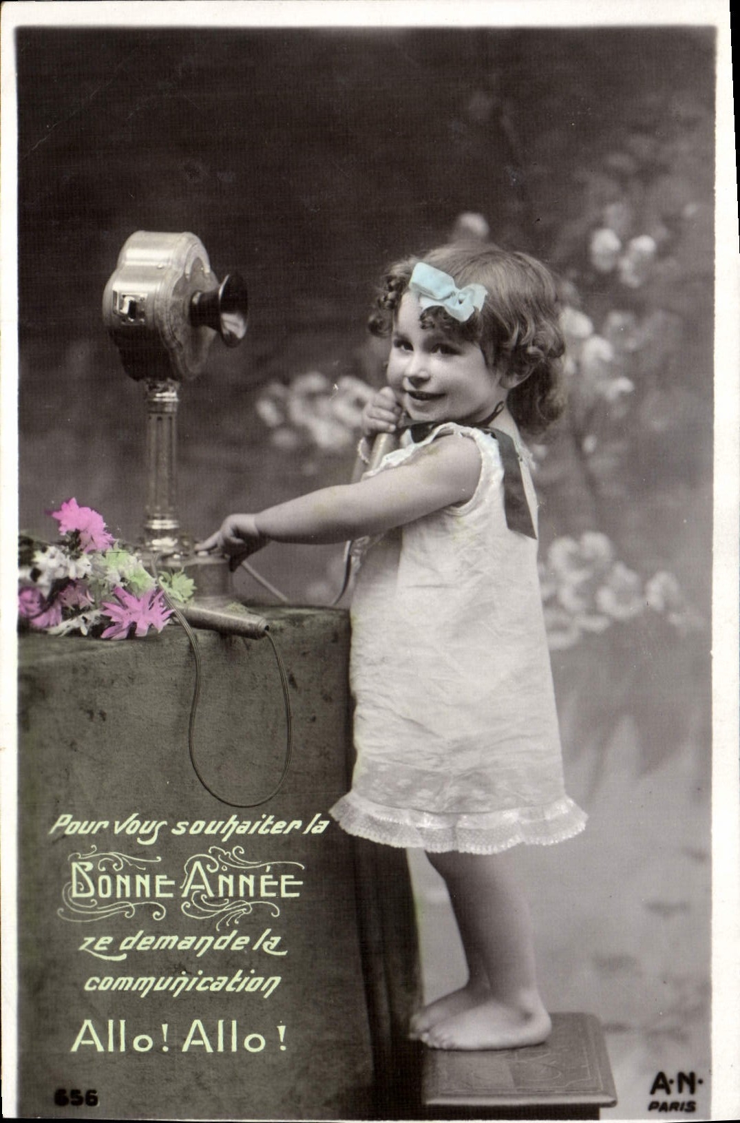 VINTAGE POSTCARD Telephone Fantasy Child Baby