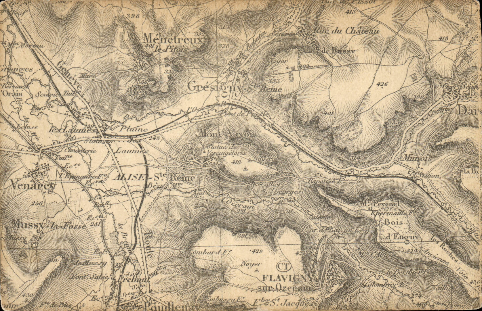 CPA Cartes geographiques Menetreux Gresigny Flavigny Venarcy