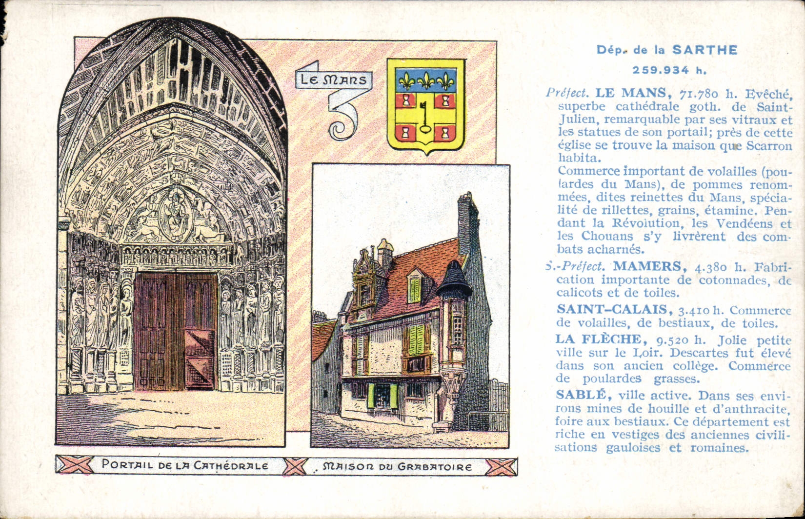 POSTAL de la VENDIMIA que el Sarthe sirve