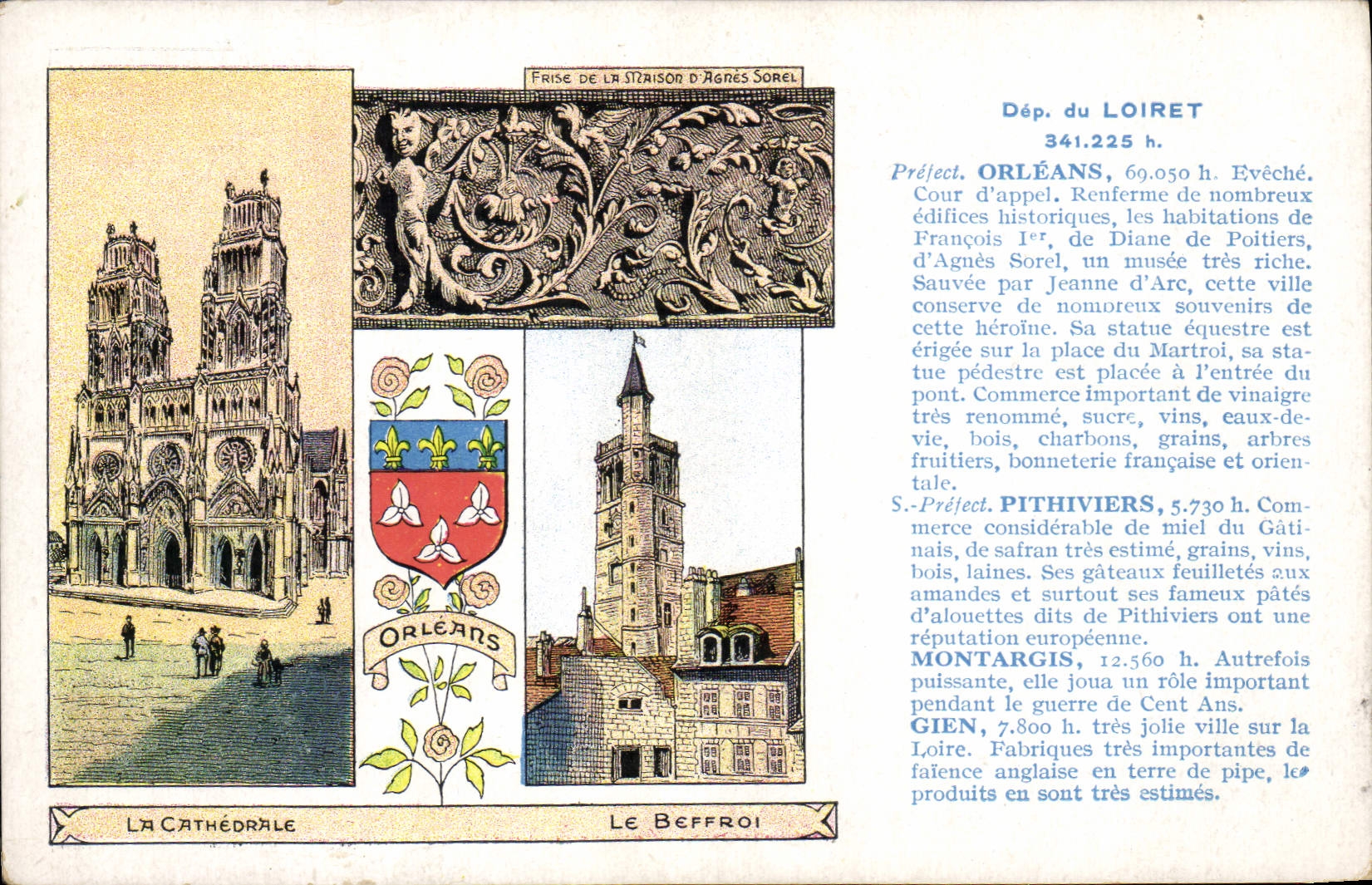 VINTAGE POSTCARD Loiret Orleans Pithiviers