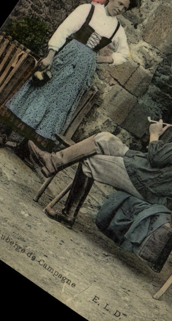 CPA Folklore Entree d'auverge de campagne