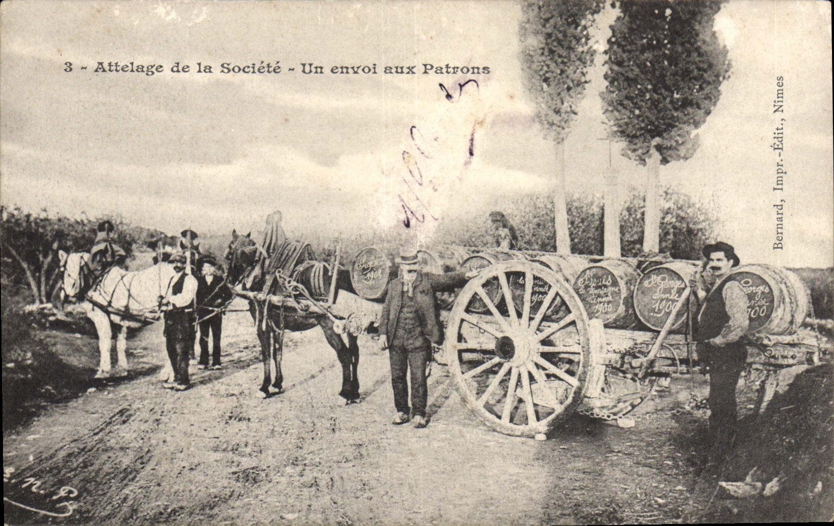 CPA Folklore Attelage de la societe Un envoi aux patrons 