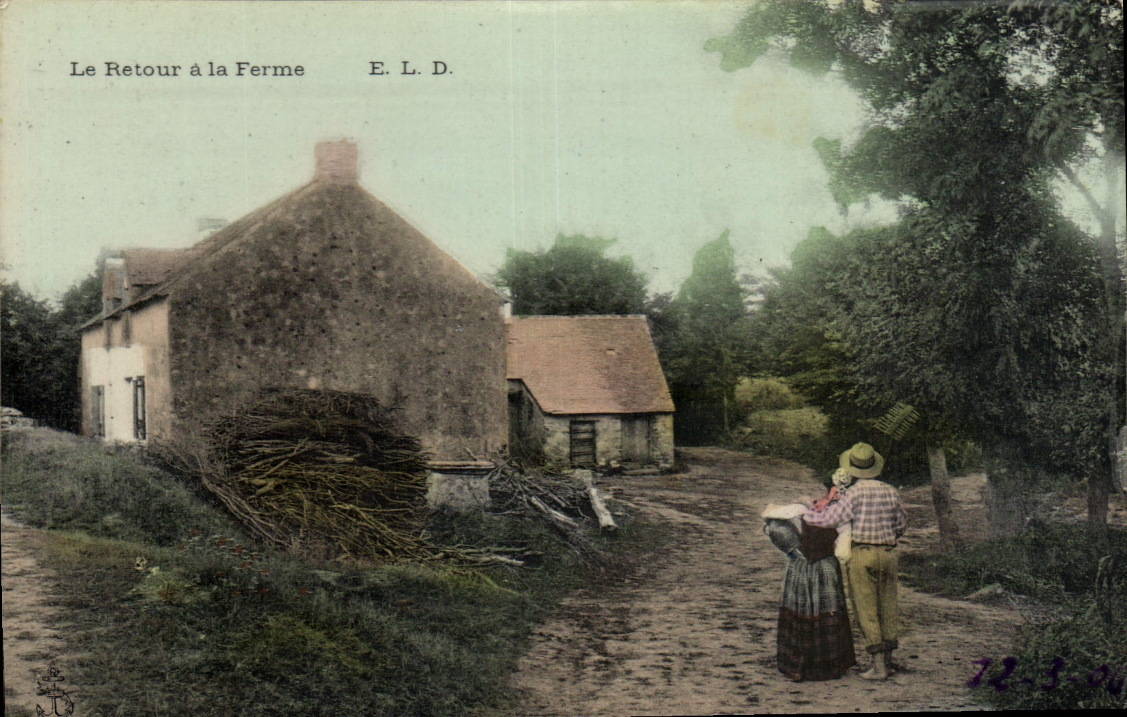 CPA Folklore le retour a la ferme