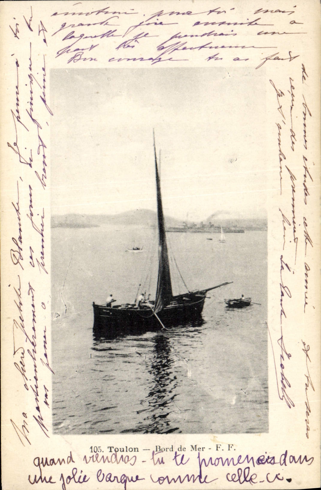 CPA Bateau Peche Toulon Bord de mer 