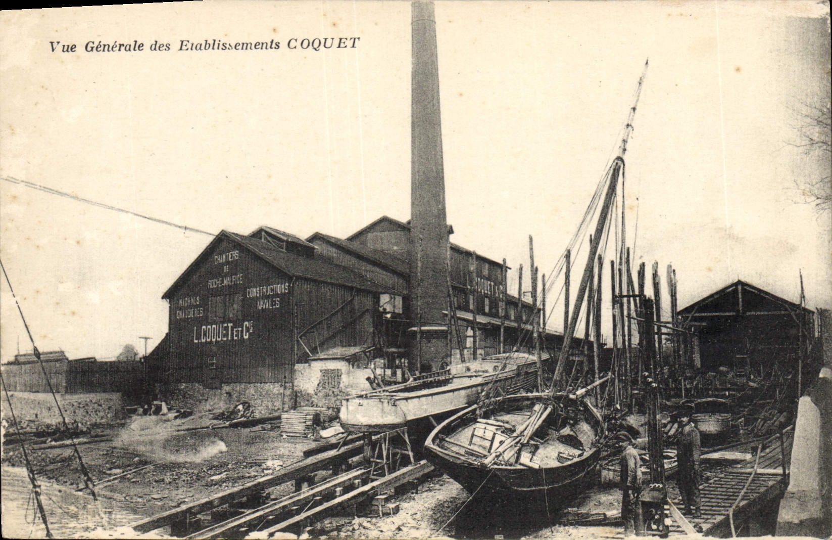 CPA Bateau Peche Vue generale des etablissements Coquet