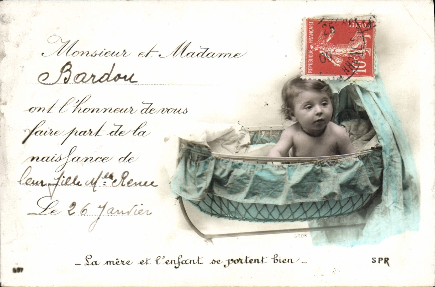 VINTAGE POSTCARD Fantasy Child Bardou Baby