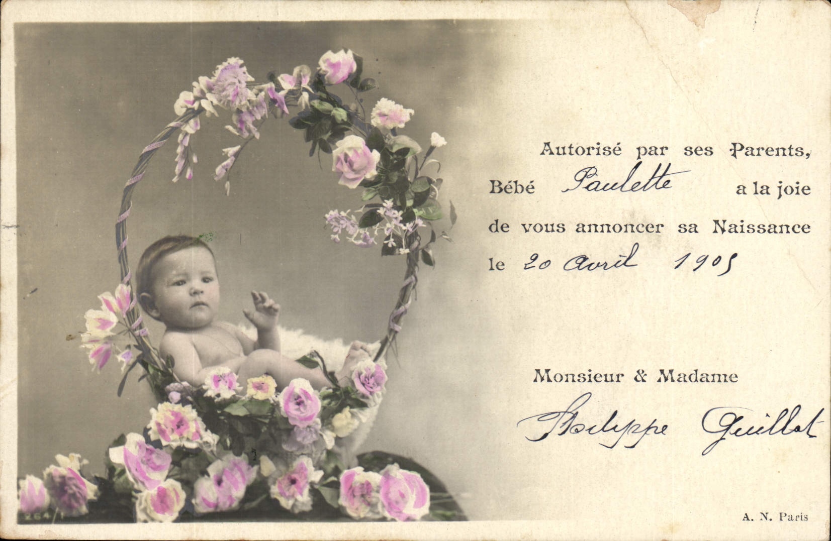 VINTAGE POSTCARD Fantasy Child Paulette Baby
