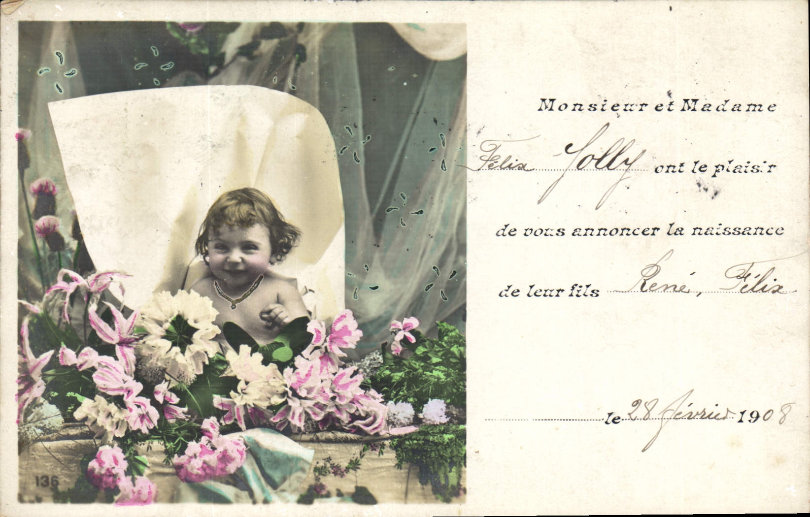VINTAGE POSTCARD Fantasy Child Baby Felix Jolly