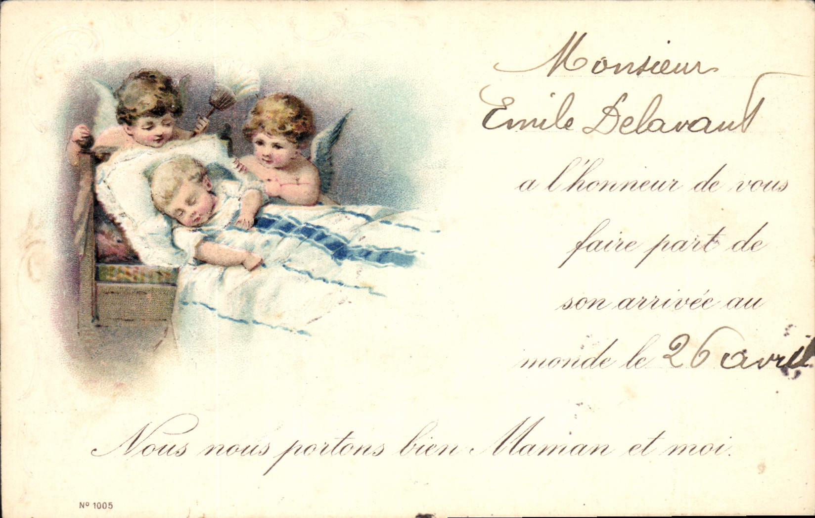 VINTAGE POSTCARD Fantasy Child Baby Emile Delavaut