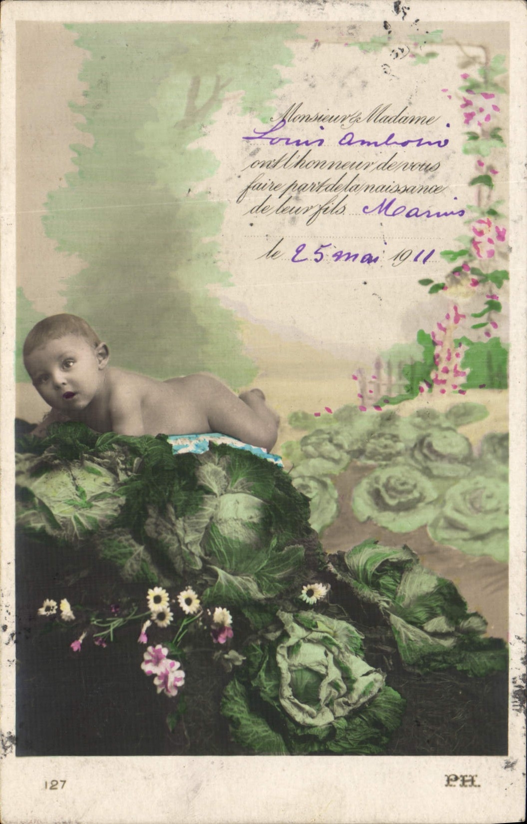 VINTAGE POSTCARD Fantasy Child Louis Baby