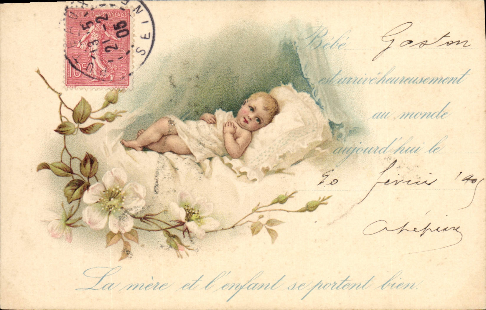 VINTAGE POSTCARD Fantasy Child Gaston Baby