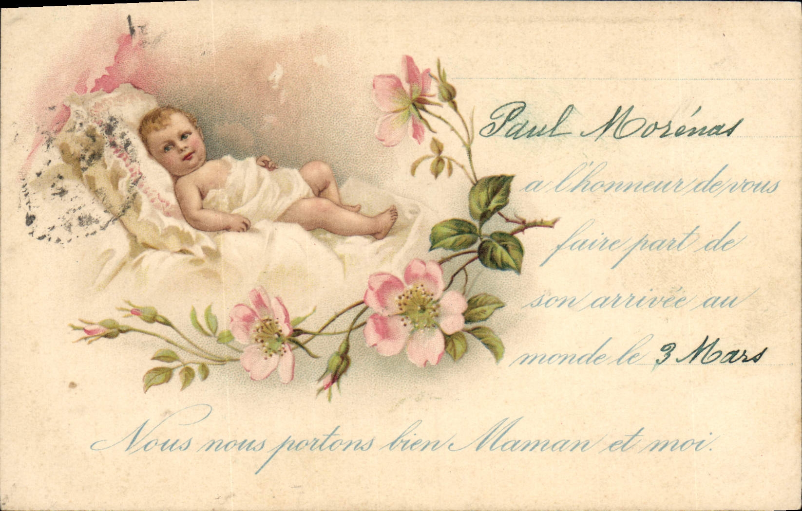 VINTAGE POSTCARD Fantasy Child Baby Paul Morenas
