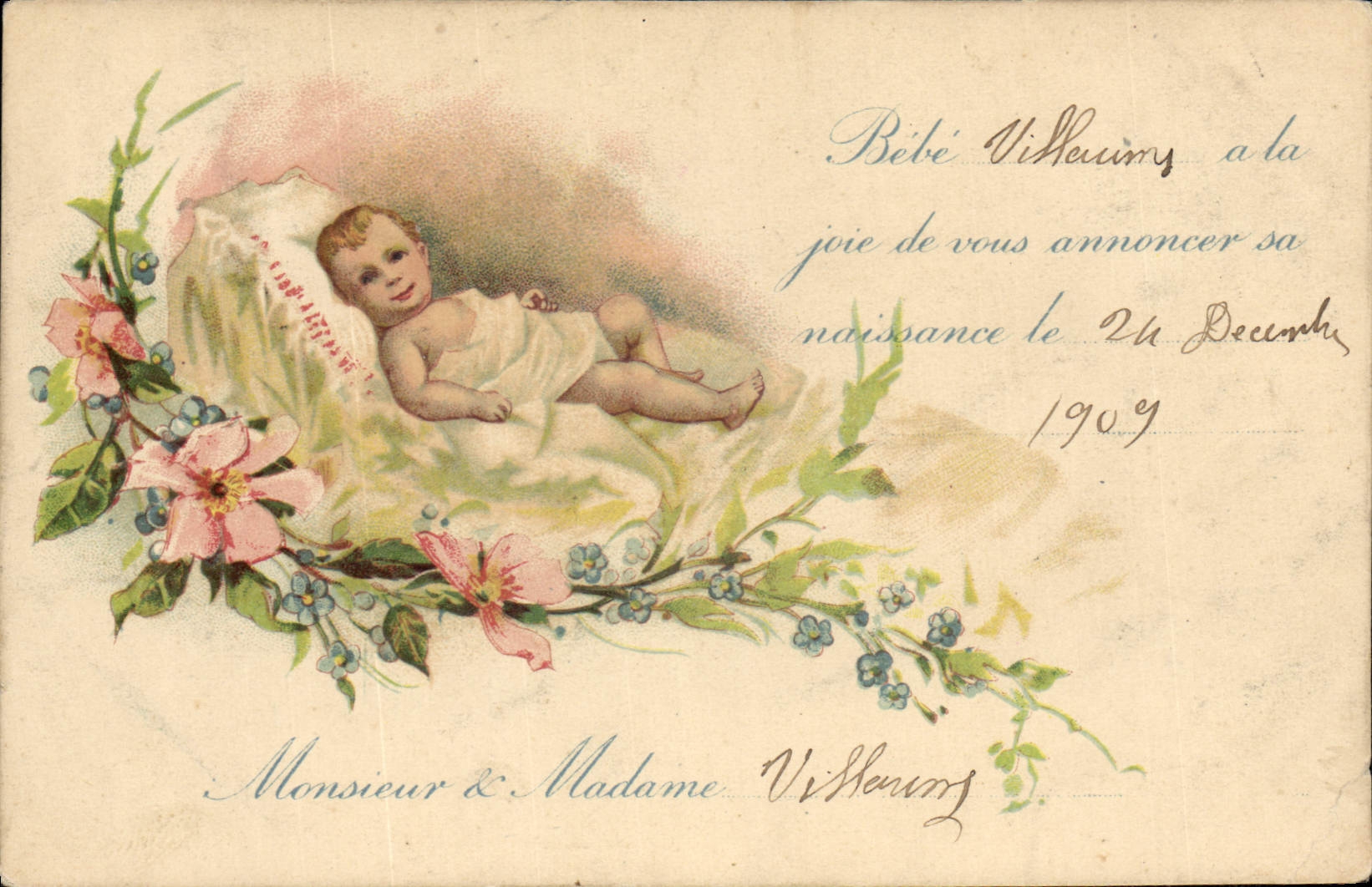 VINTAGE POSTCARD Fantasy Child Villerimy Baby