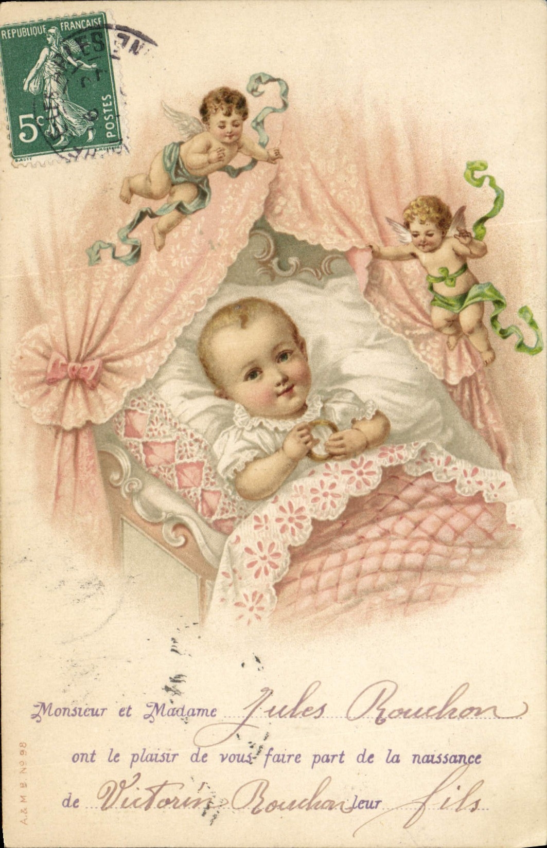 VINTAGE POSTCARD Fantasy Child Baby Jules Rouchon
