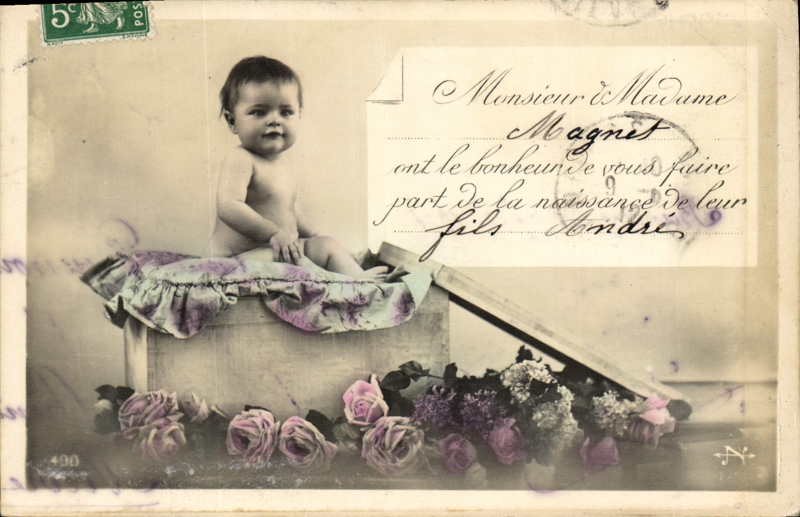 VINTAGE POSTCARD Fantasy Child Magnet Baby