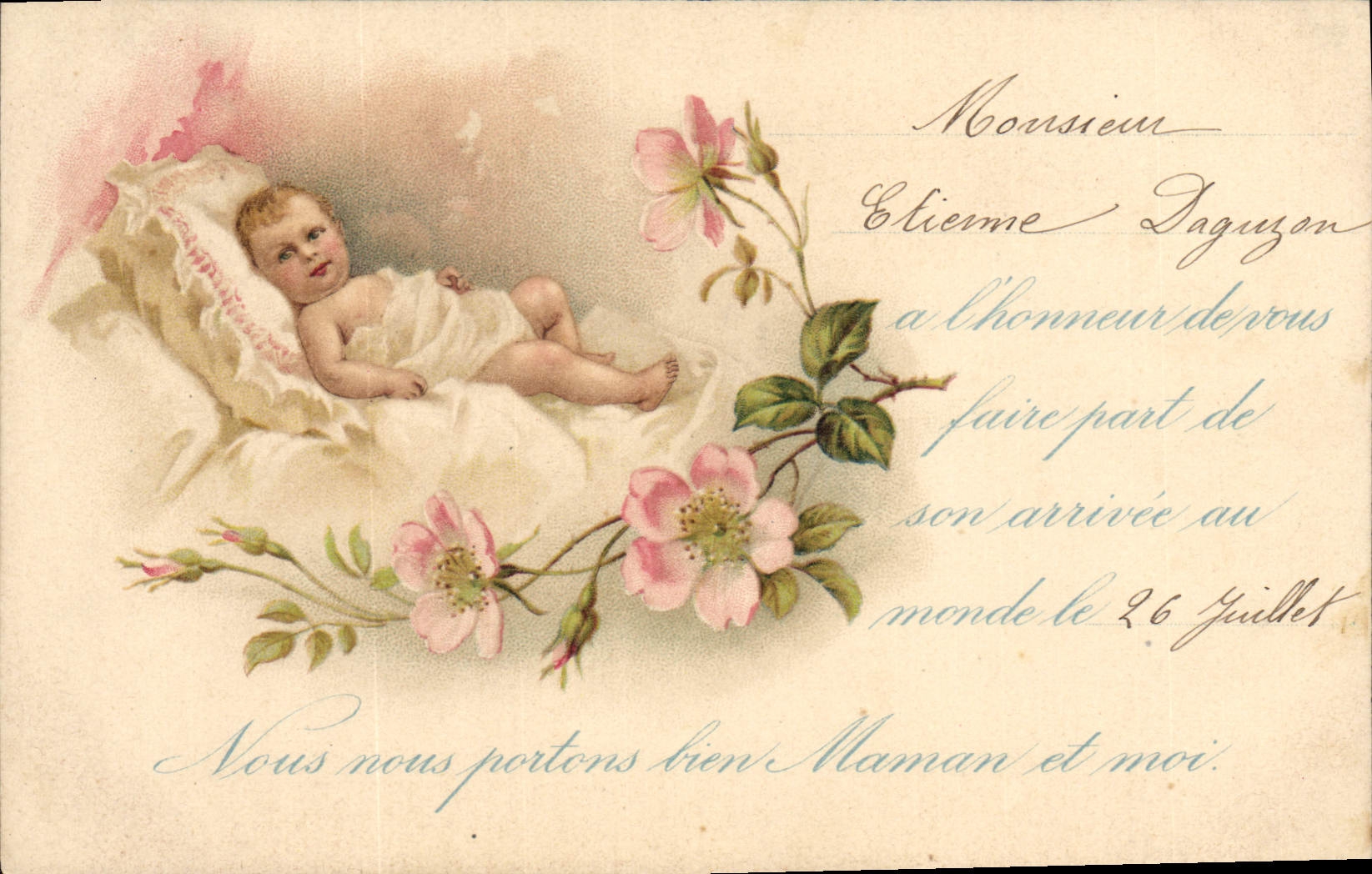 VINTAGE POSTCARD Fantasy Child Baby Etienne Daguzon