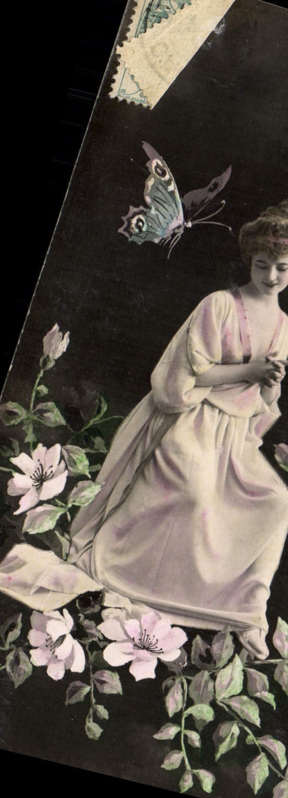 CPA Fantaisie Papillon Femme