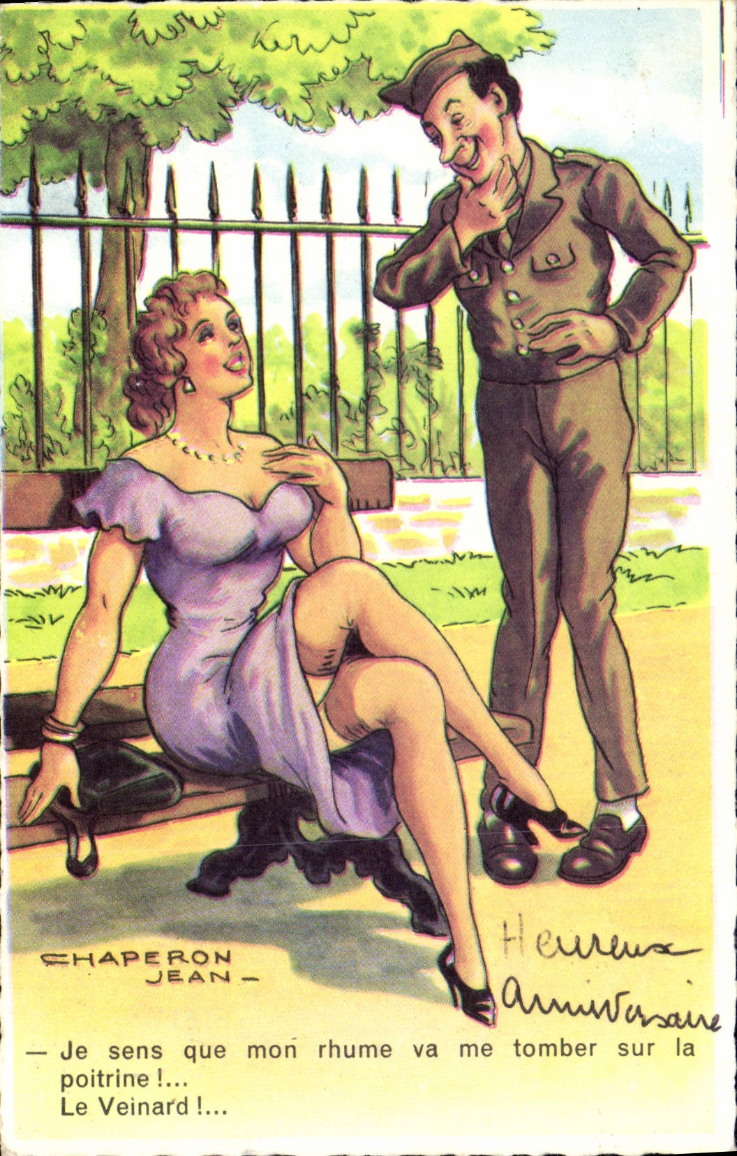 VINTAGE POSTCARD Fantasy Humor Jean Hood Militaria Soldier