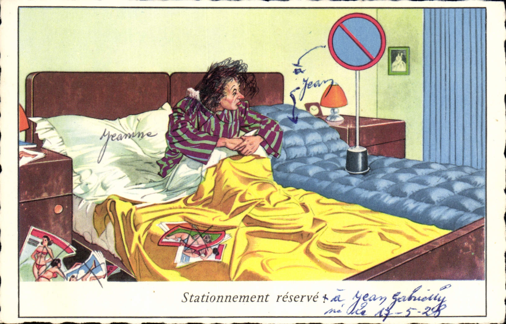 CPA Fantaisie Humour Stationnement reserve 