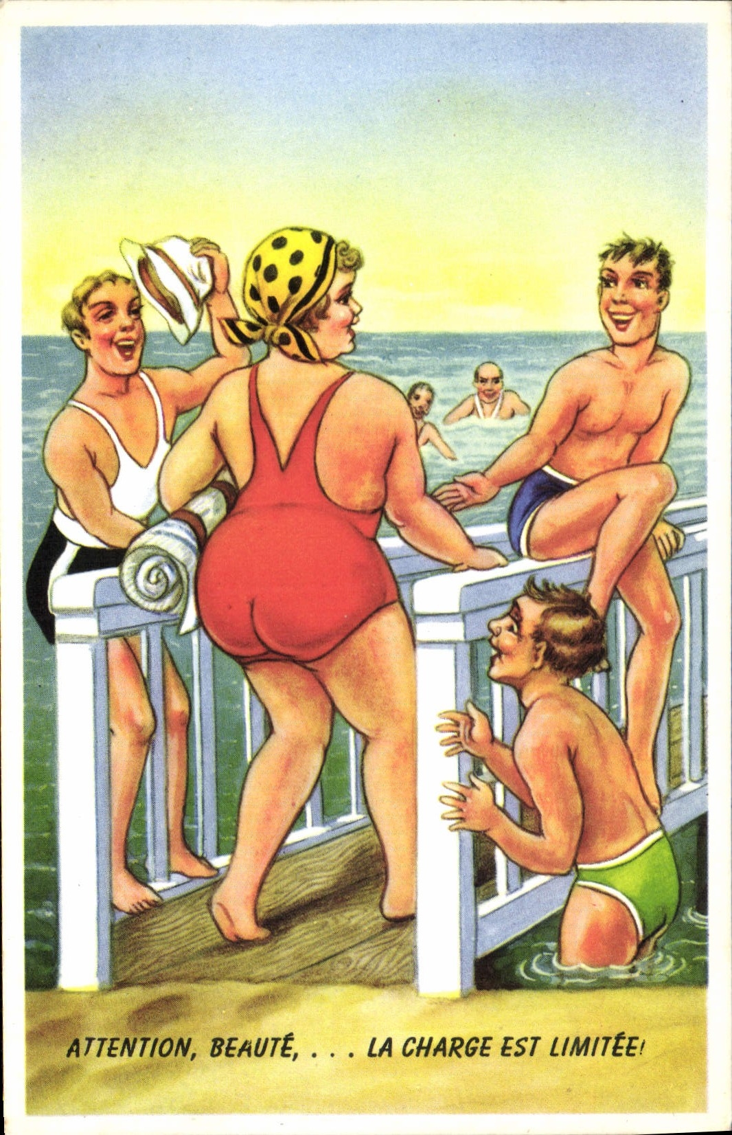 CPA Fantaisie Humour Plage 