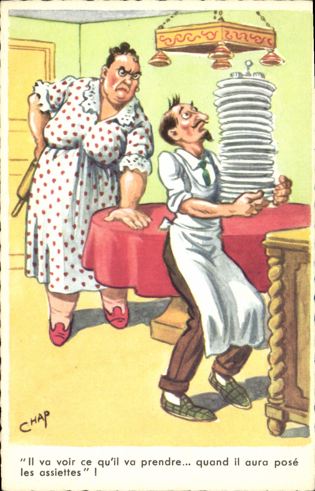 VINTAGE POSTCARD Fantasy Chap Humor