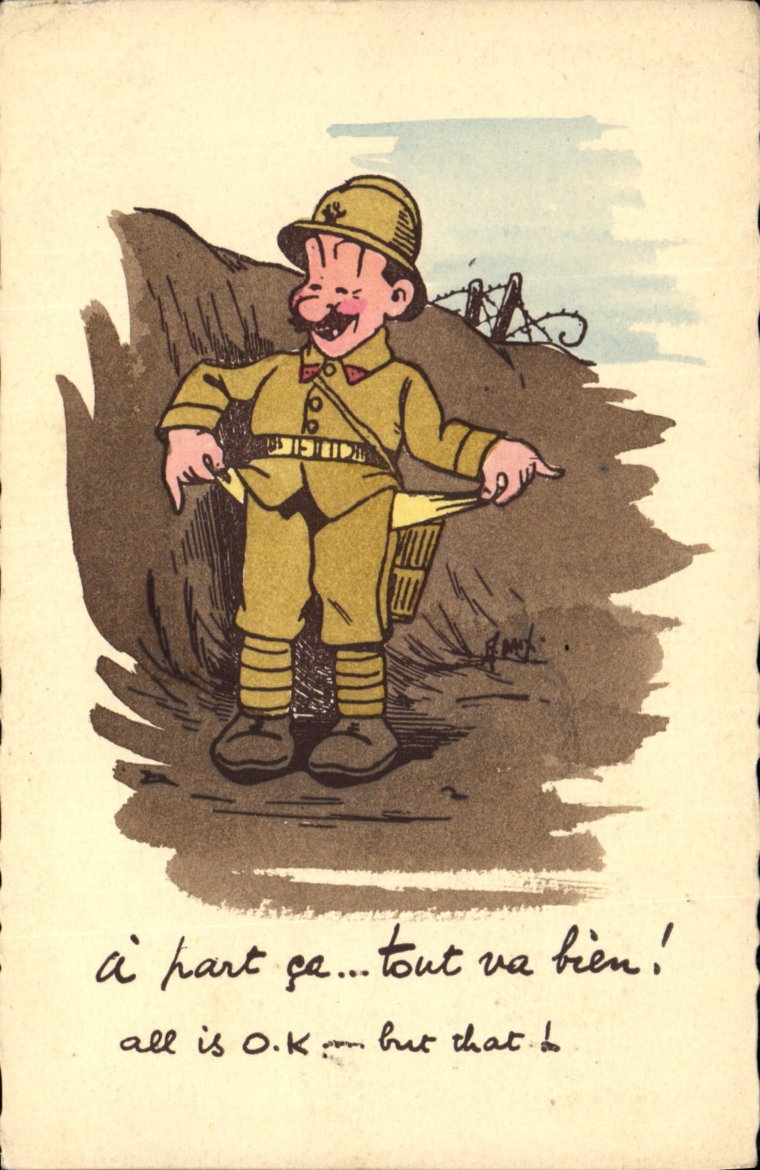 CPA Fantaisie Militaria A part ca