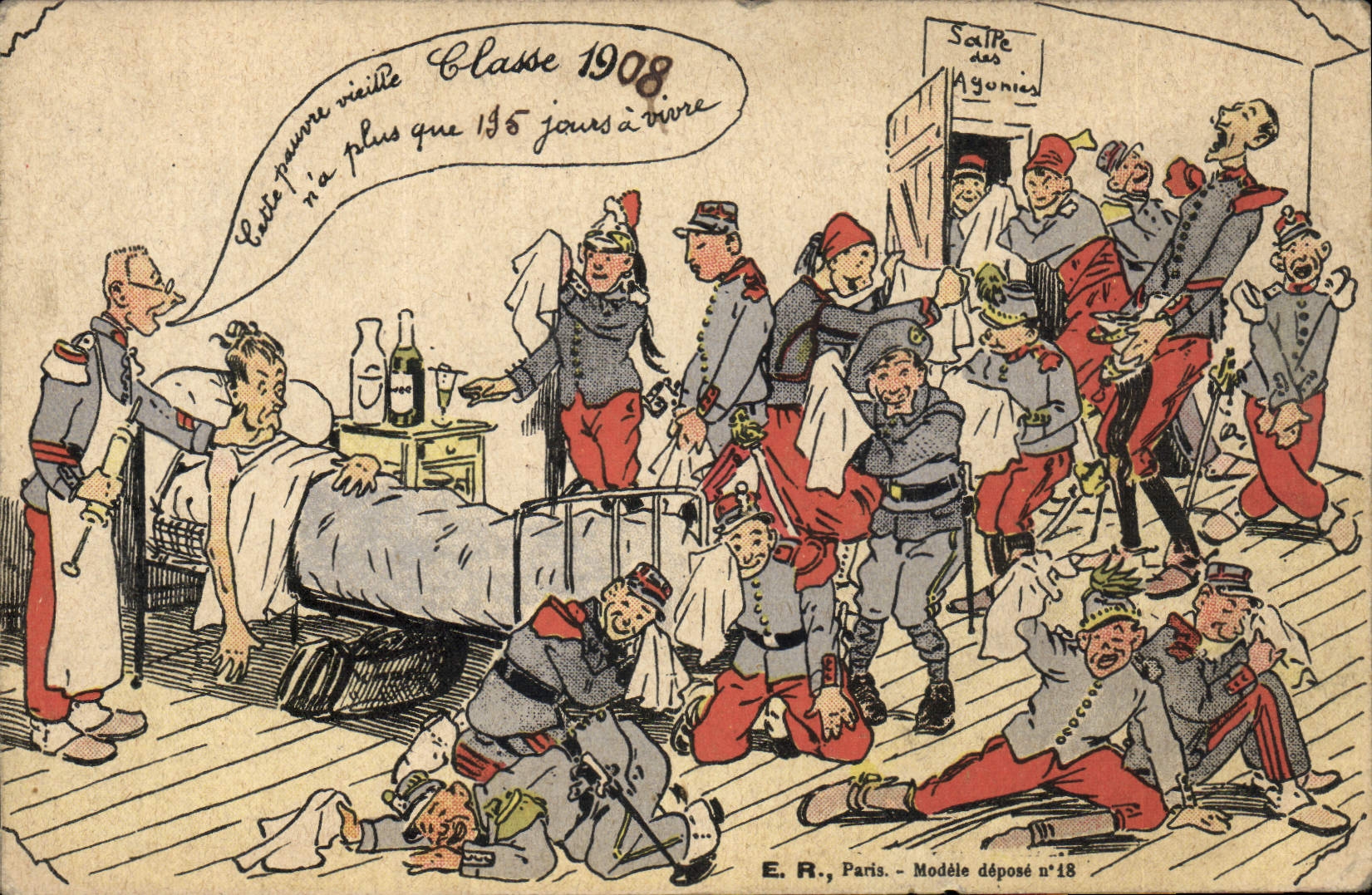CPA Fantaisie Militaria Classe 1908