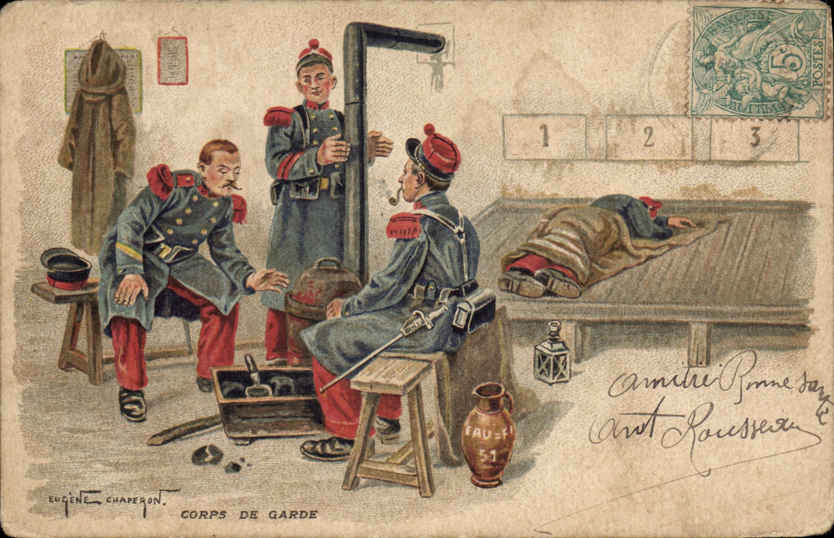 CPA Fantaisie Militaria Corps de classe 