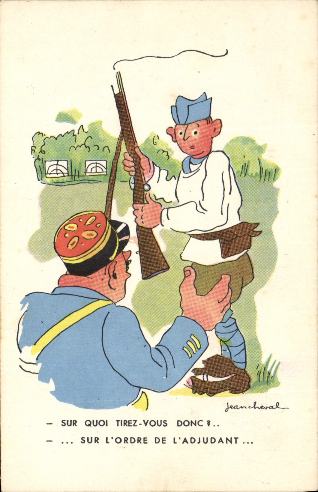 CPA Fantaisie Militaria Jean Cheval