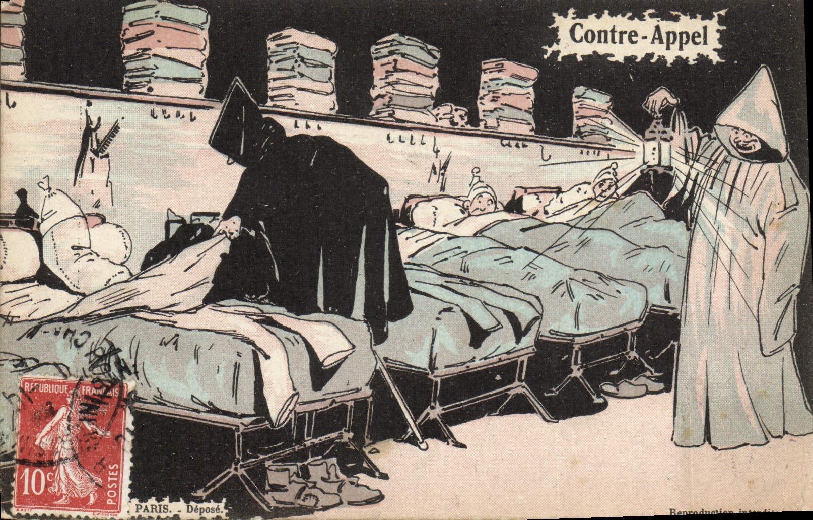 VINTAGE POSTCARD Militaria Fantasy Against call