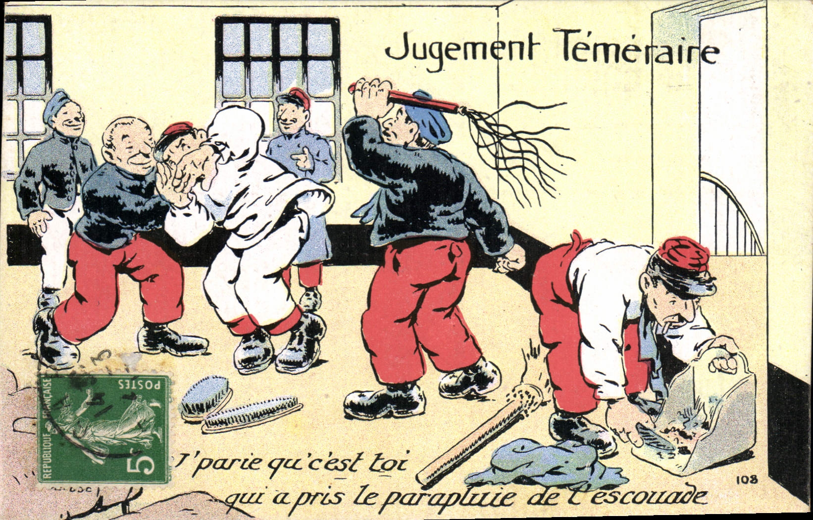 CPA Fantaisie Militaria Jugement temeraire 