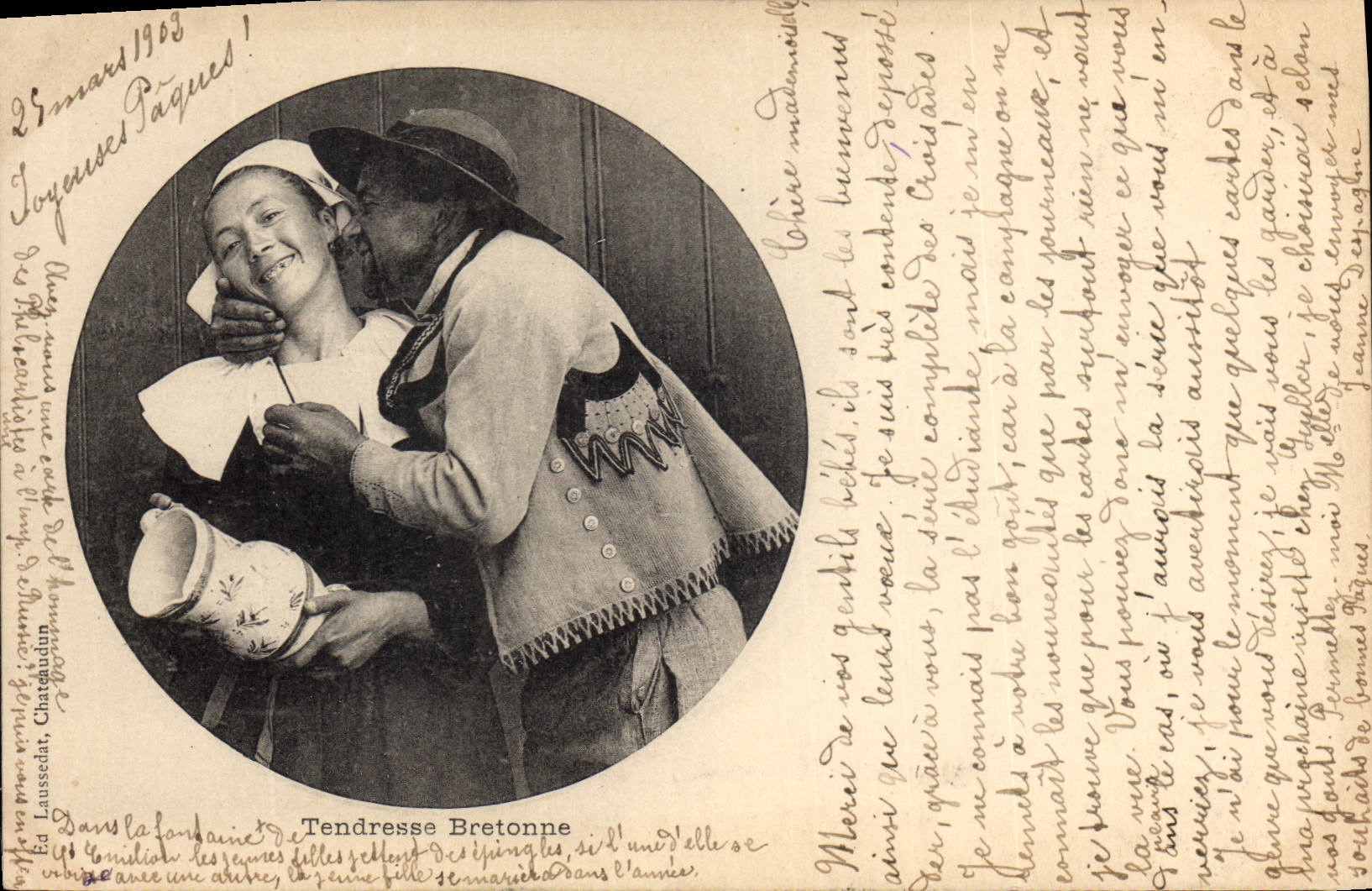 CPA Folklore Tendresse bretonne 