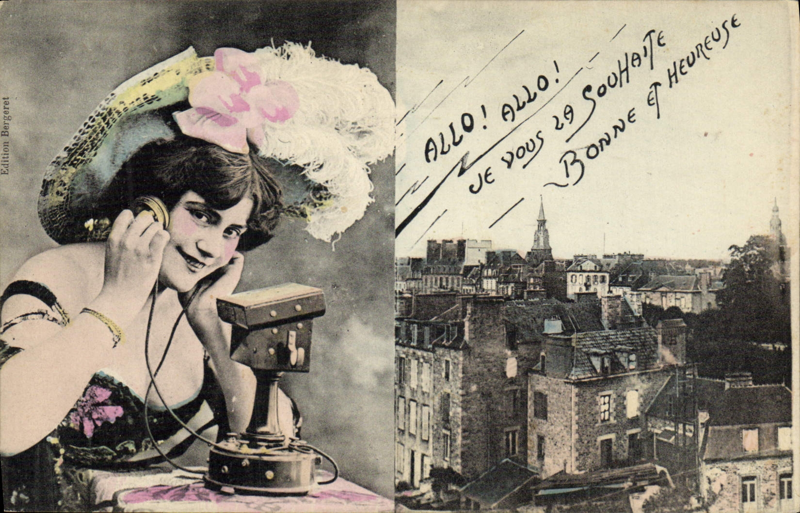 CPA Fantaisie Telephone Femme 