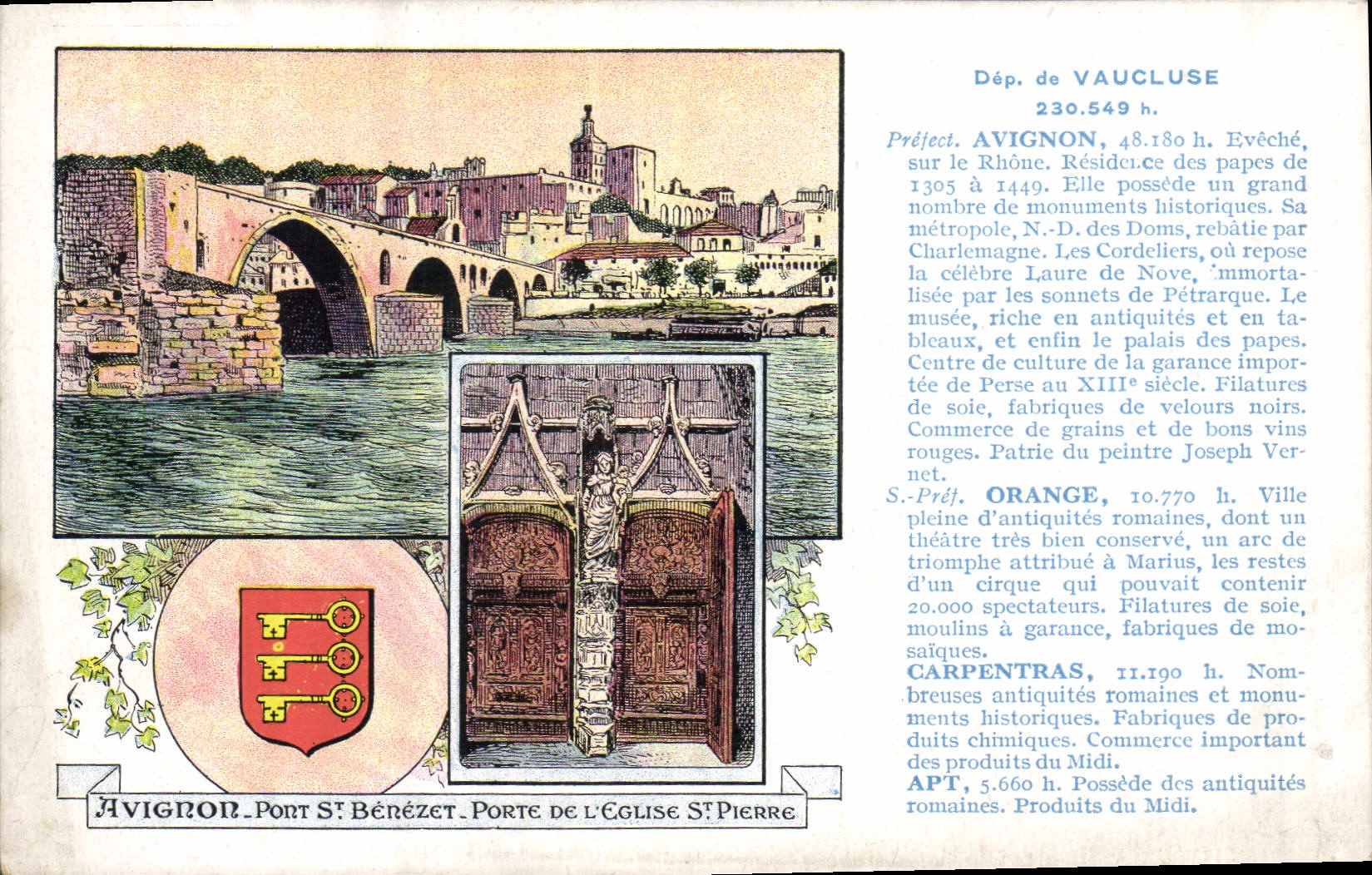 VINTAGE POSTCARD Vaucluse Avignon