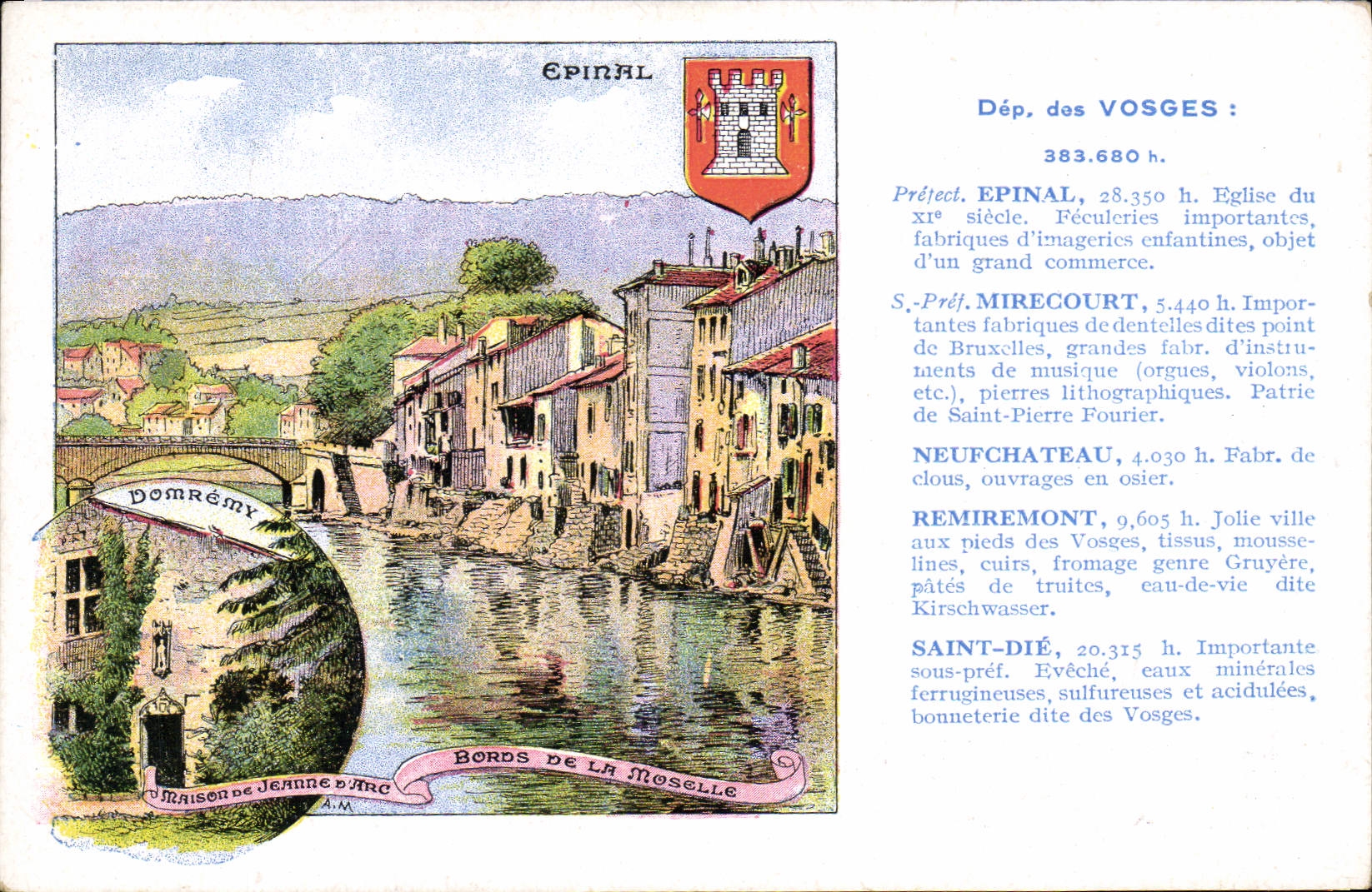 VINTAGE POSTCARD the Vosges Epinal