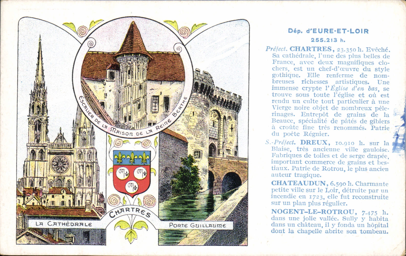 POSTAL de la VENDIMIA el Eure y el Loir Chartres