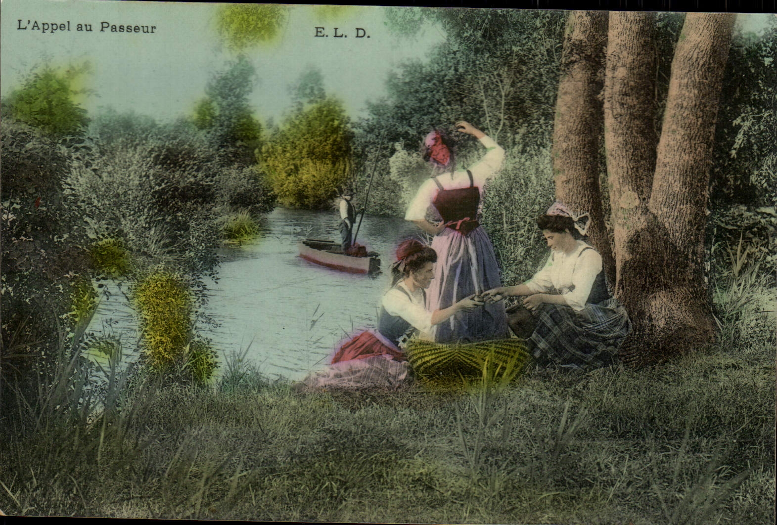 CPA Folklore L'appel au passeur 