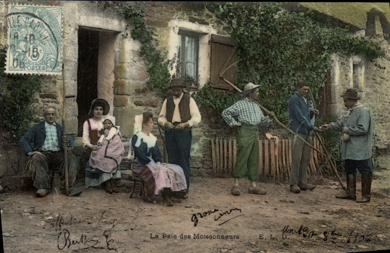 CPA Folklore La paie des moissonneurs 