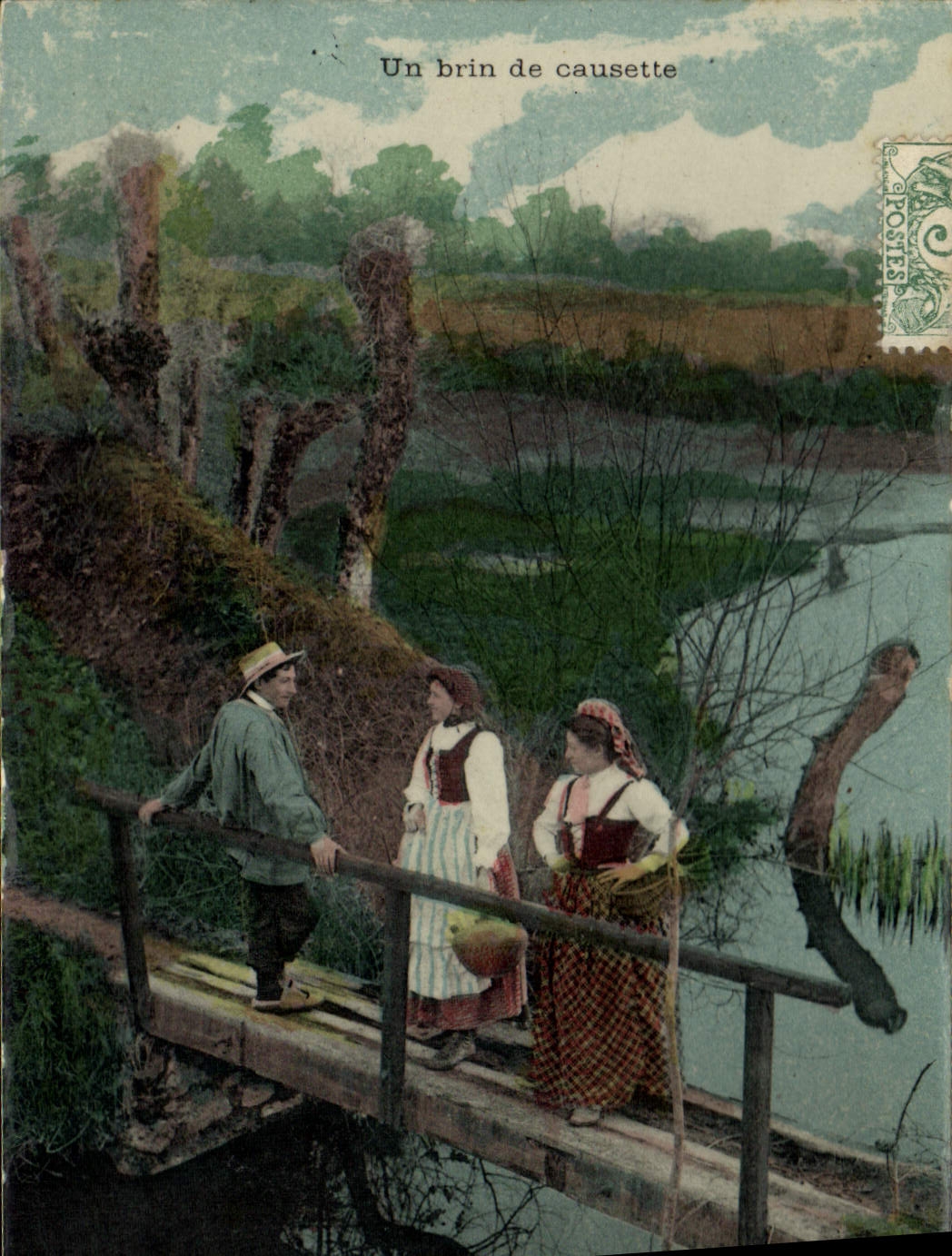 CPA Folklore Un brin de causette 