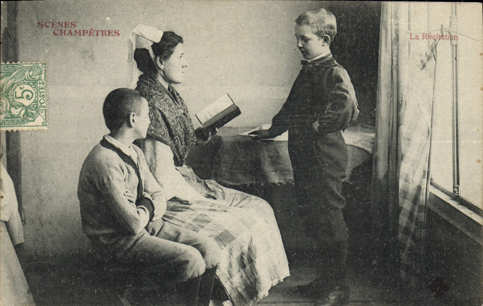 CPA Folklore Scenes champetres La recitation