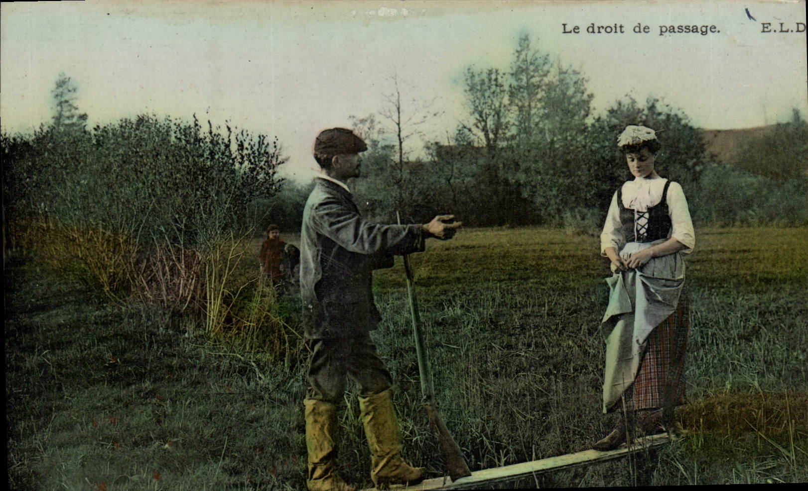 CPA Folklore le droit de passage 