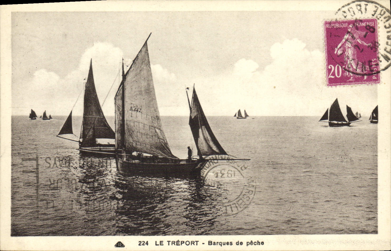 CPA Bateau Le Treport Barques de peche 