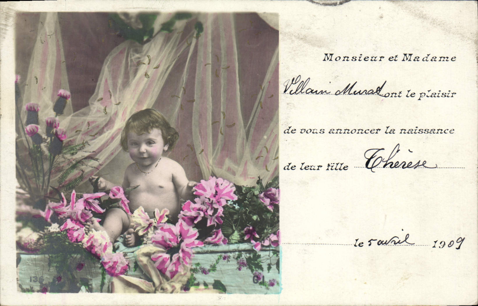 VINTAGE POSTCARD Fantasy Child Unpleasant Baby Murat Therese