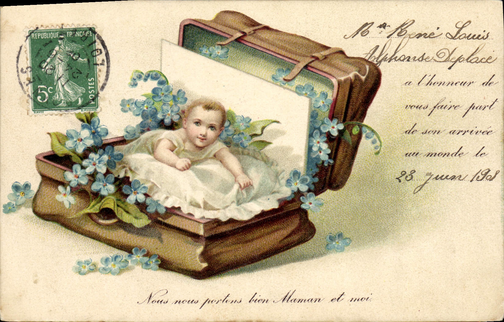 VINTAGE POSTCARD Fantasy Child Baby Rene Louis Alphonse Deplace