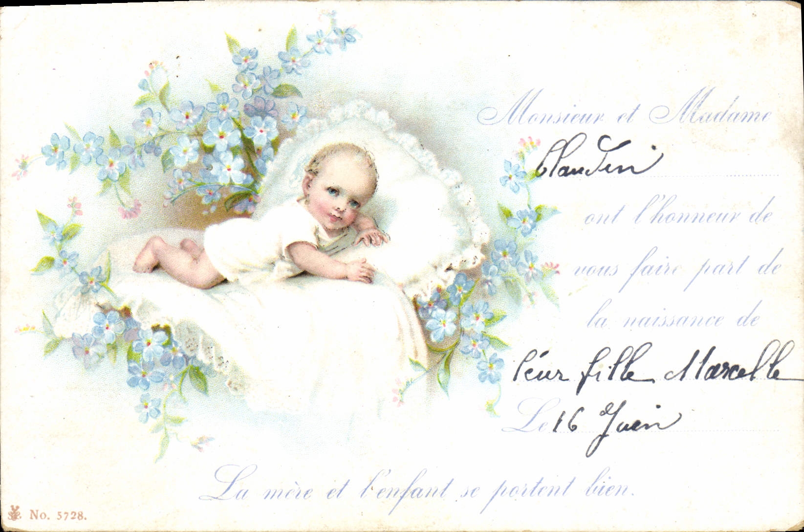 VINTAGE POSTCARD Fantasy Child Claudin Baby