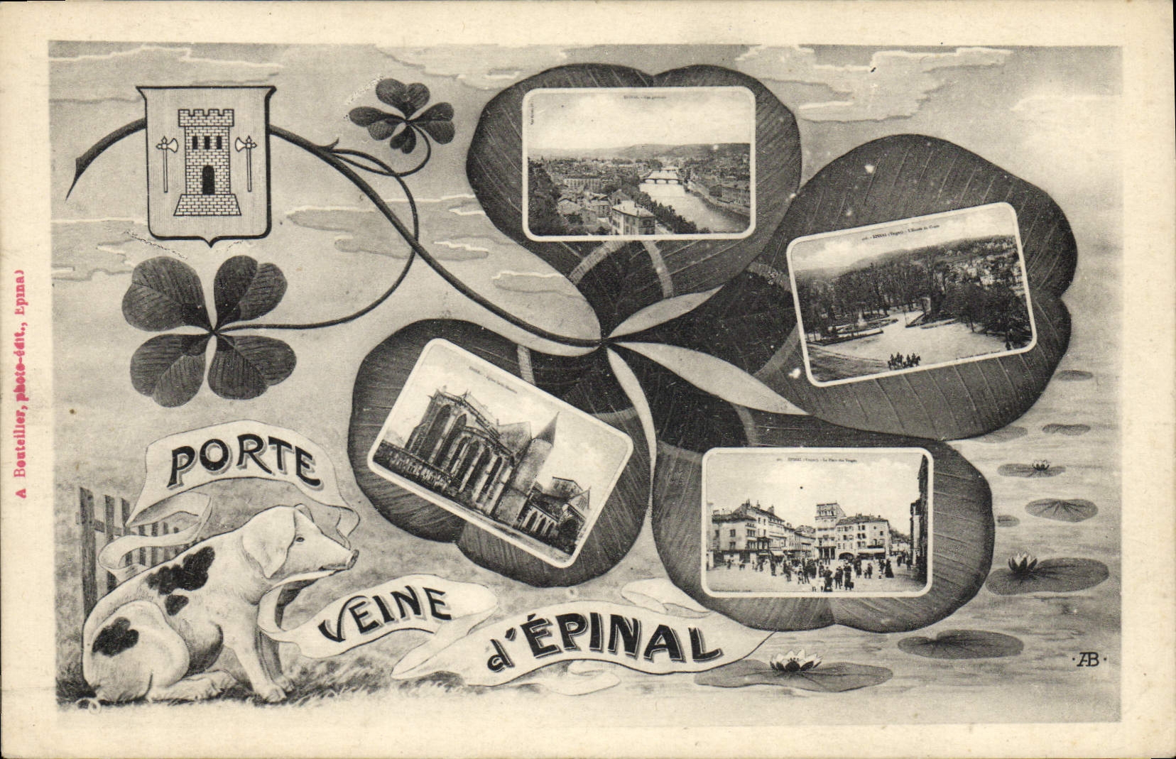 CPA Fantaisie Souvenir d'Epinal Cochon Porc 