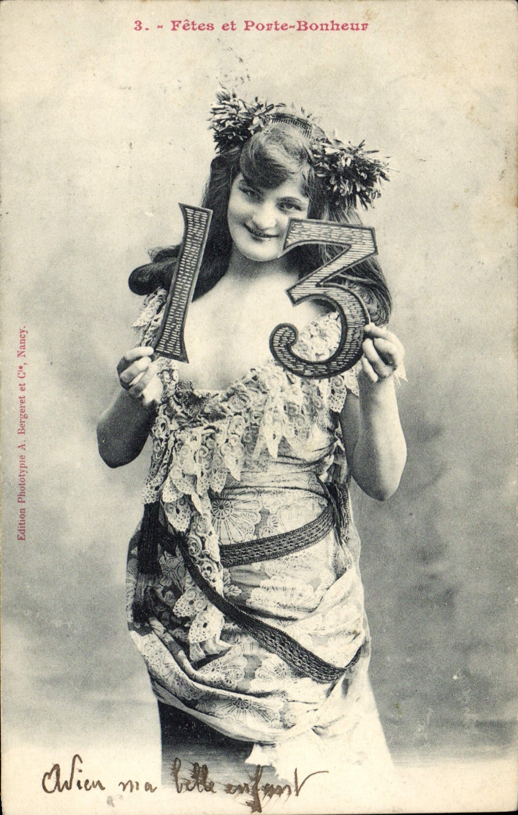 VINTAGE POSTCARD Fantasy Woman Festivals and Gate Happiness Quantifies 13