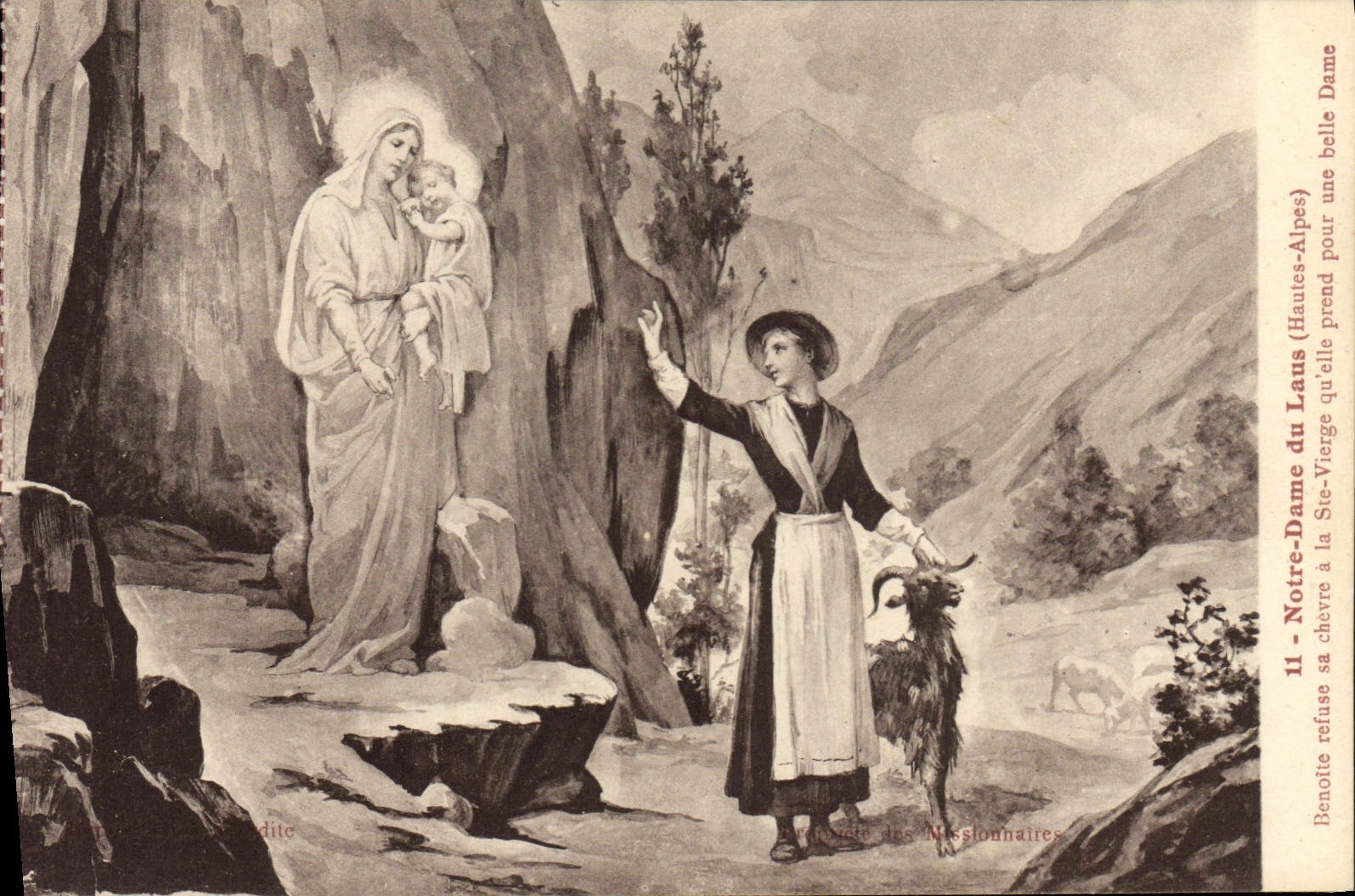 VINTAGE POSTCARD Notre Dame Goat of Lans